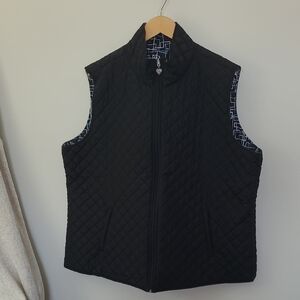 Womens Reversable Black Quilted Vest